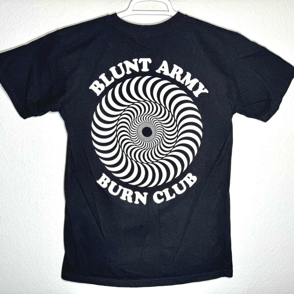 Spitfire - Blunt Army Burn Club with Classic Swirl Shirt Small Black